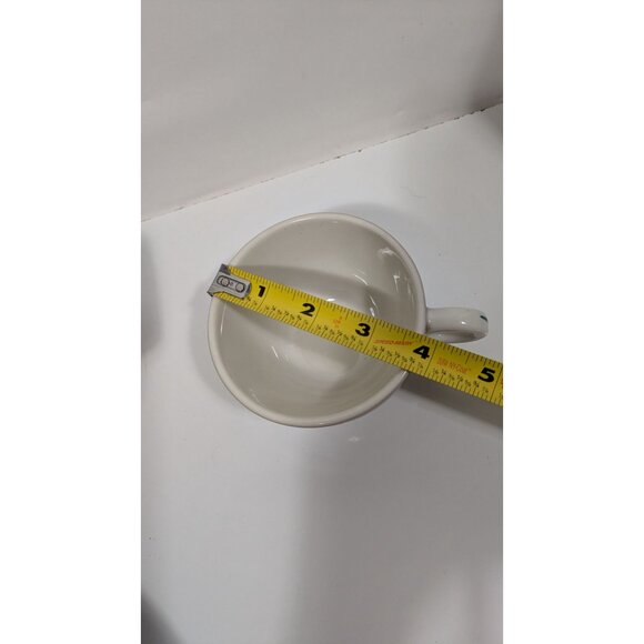 Syracuse China Tan & Green Striped Coffee Cups Set Of 2 - Picture 5 of 6